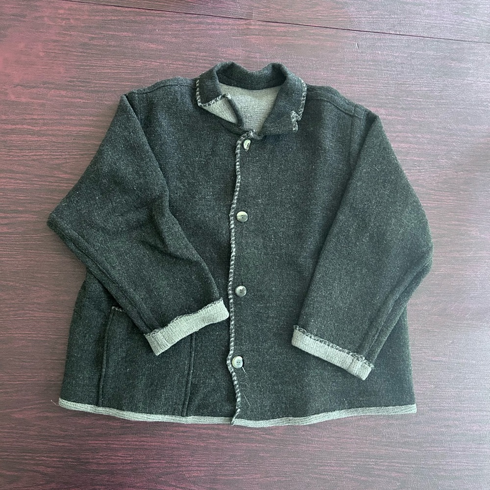 Flax Charcoal Gray Shirt Jacket